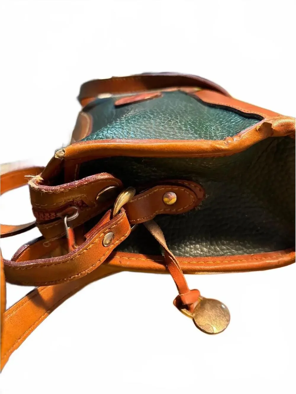 Vintage Dooney Bourke R19 Green AWL Leather Ba